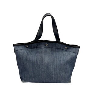 PRADA Denim Leather Tote Bag Handbag Daily